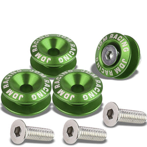 4Pcs Green Rivet Quick Release Fasteners Bolt for Bumper/Fender/Hatch/Lip/Trunk-Exterior-BuildFastCar