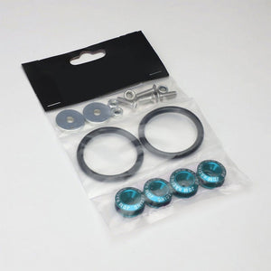 4Pcs Light Blue Rivet Quick Fasteners+Bolt+Ring for Bumper/Fender/Hatch/Lip/Trunk-Exterior-BuildFastCar