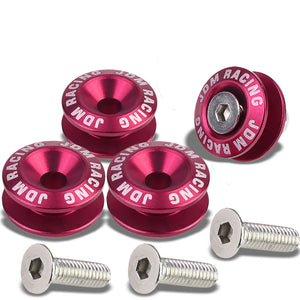 4Pcs Pink Rivet Quick Release Fasteners Bolt for Bumper/Fender/Hatch/Lip/Trunk-Exterior-BuildFastCar