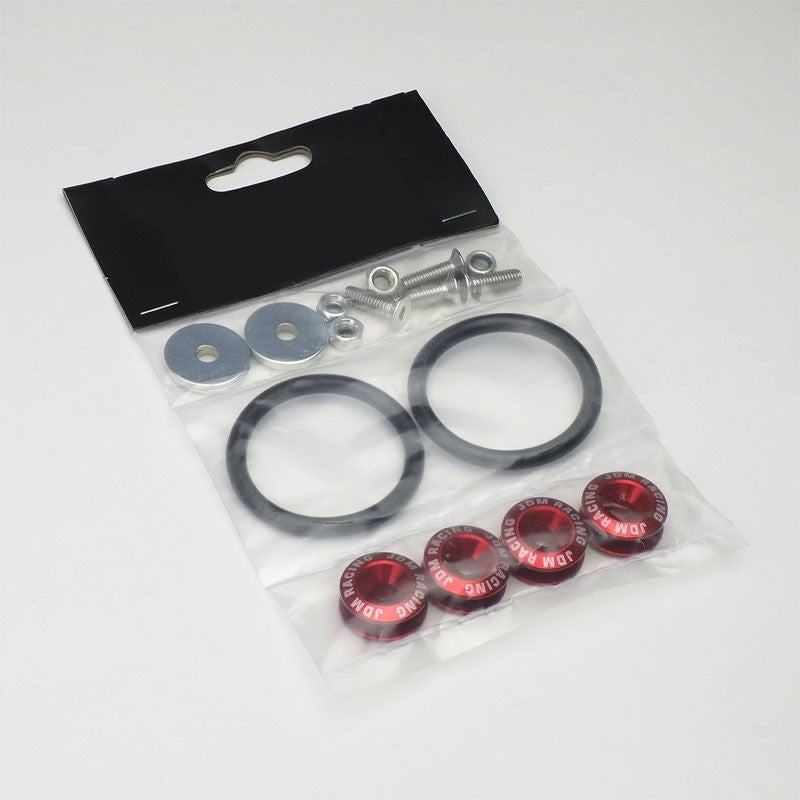 4Pcs Red Rivet Quick Release Fasteners Bolt for Bumper/Fender/Hatch/Lip/Trunk-Exterior-BuildFastCar