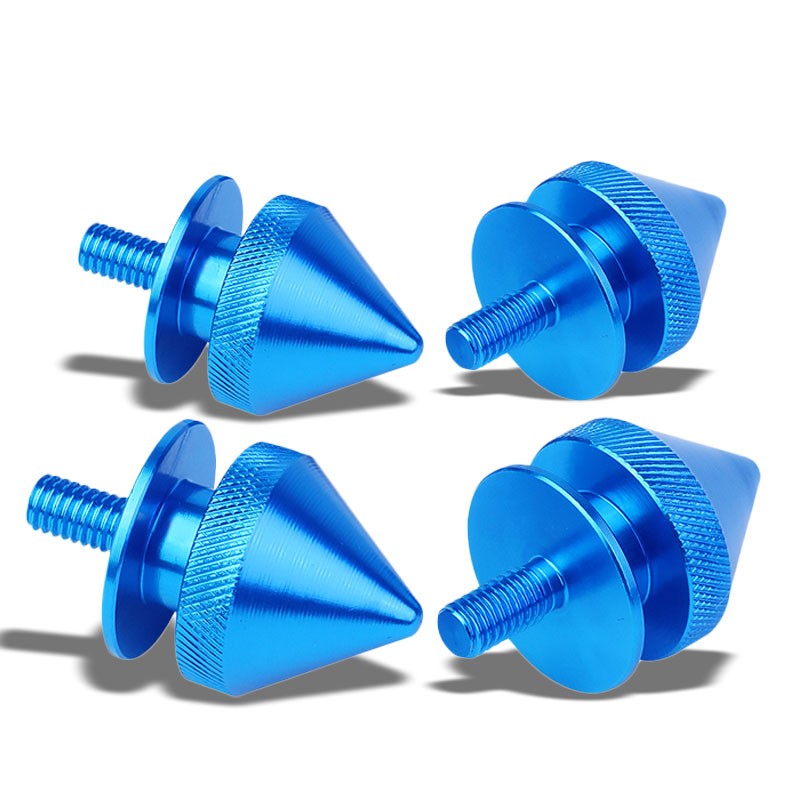 4Pcs Light Blue Spike Quick Fasteners+Bolt+Ring for Bumper/Fender/Hatch/Lip/Trunk-Exterior-BuildFastCar