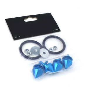 4Pcs Light Blue Spike Quick Fasteners+Bolt+Ring for Bumper/Fender/Hatch/Lip/Trunk-Exterior-BuildFastCar