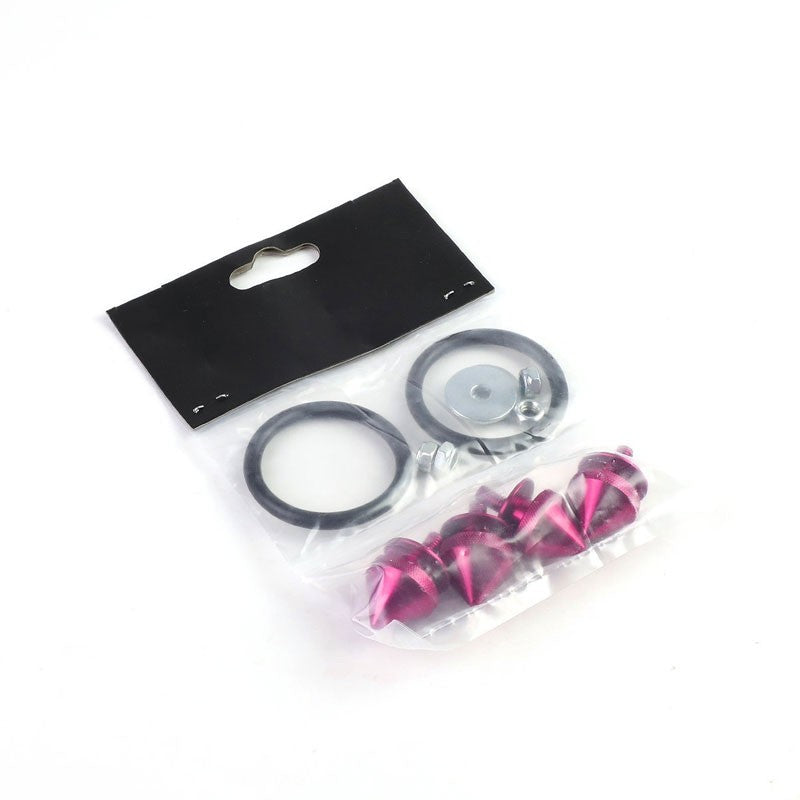 4Pcs Pink Spike Quick Release Fasteners Bolt for Bumper/Fender/Hatch/Lip/Trunk-Exterior-BuildFastCar