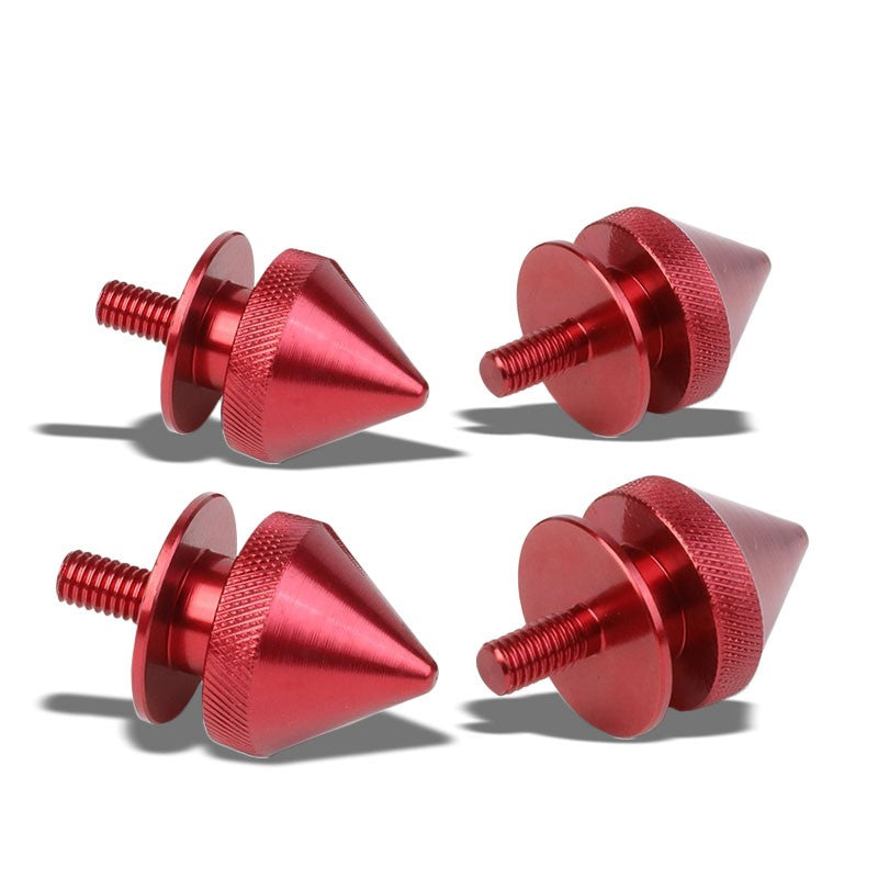 4Pcs Red Spike Quick Release Fasteners Bolt for Bumper/Fender/Hatch/Lip/Trunk-Exterior-BuildFastCar