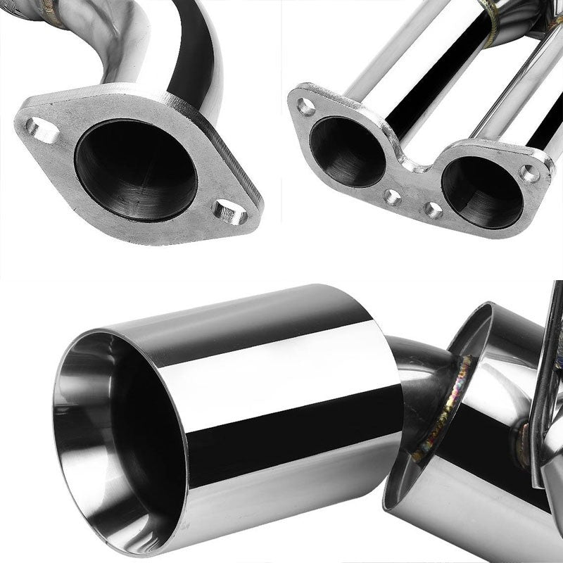 4.5" Dual Slant Roll Muffler Tip Exhaust Catback System TYP-2 For 03-09 350Z V6-Performance-BuildFastCar