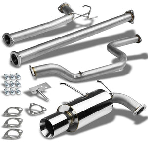 4" Roll Muffler Tip Exhaust Catback System For 90-93 Acura Integra 1.7L/1.8L-Performance-BuildFastCar