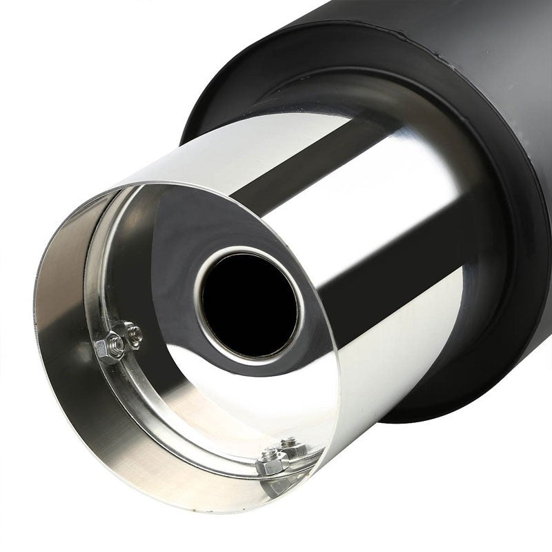 4.5" Black Muffler Steel Tip Exhaust Catback System For 94-01 Integra 1.8L DOHC-Performance-BuildFastCar