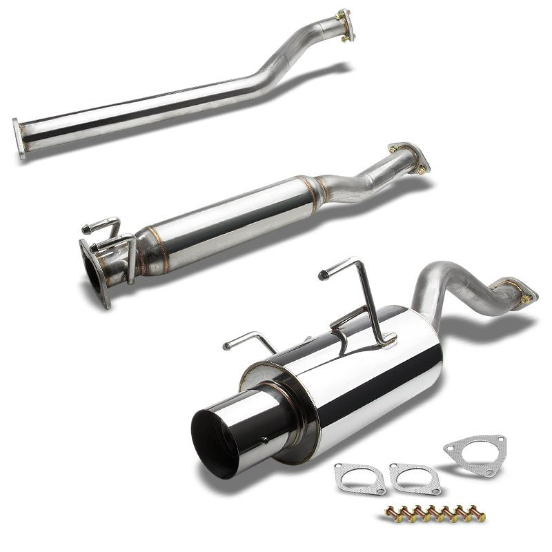 4" Round Muffler Tip Exhaust Catback System For 02-06 Acura RSX Base 2.0L DOHC-Performance-BuildFastCar