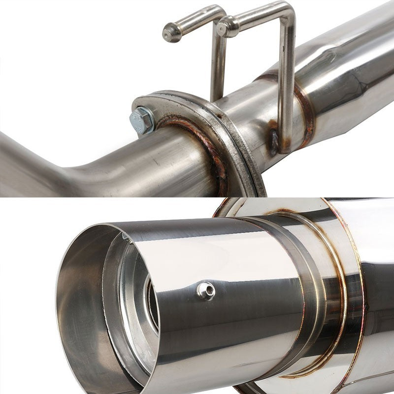 4" Round Muffler Tip Exhaust Catback System For 02-06 Acura RSX Base 2.0L DOHC-Performance-BuildFastCar