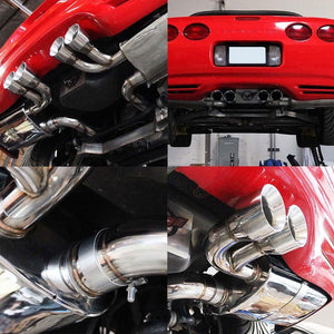 3.7" Quad Roll Muffler Tip Exhaust Axleback System For 97-04 Corvette C5 LS1/LS6-Performance-BuildFastCar