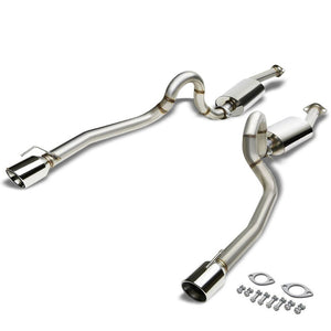 4" Dual Slant Roll Muffler Tip Exhaust Catback System For 96-04 Mustang SN-95 V8-Performance-BuildFastCar