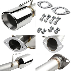 4" Dual Slant Roll Muffler Tip Exhaust Catback System For 96-04 Mustang SN-95 V8-Performance-BuildFastCar