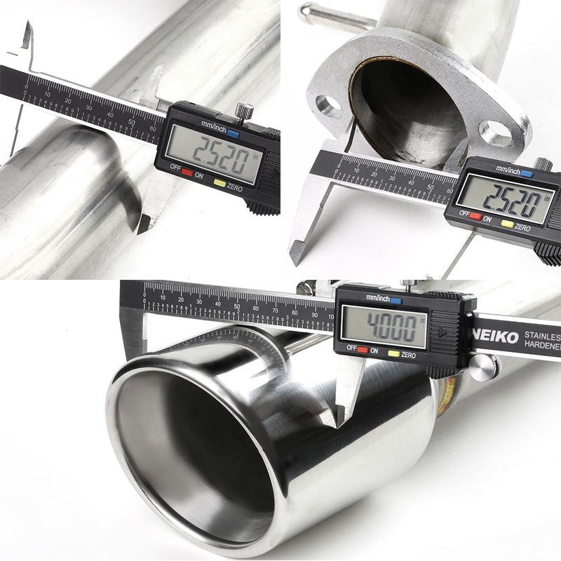 4" Dual Slant Roll Muffler Tip Exhaust Catback System For 96-04 Mustang SN-95 V8-Performance-BuildFastCar