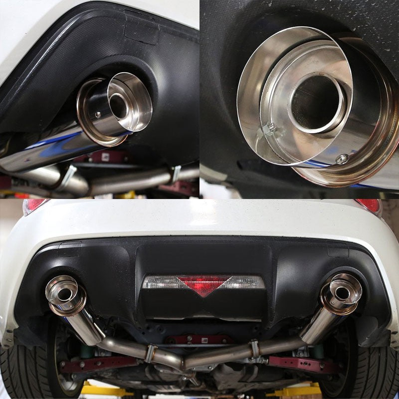 4" Dual Muffler Tip Exhaust Catback System For 13-16 Scion FR-S 2.0L H4 DOHC-Performance-BuildFastCar