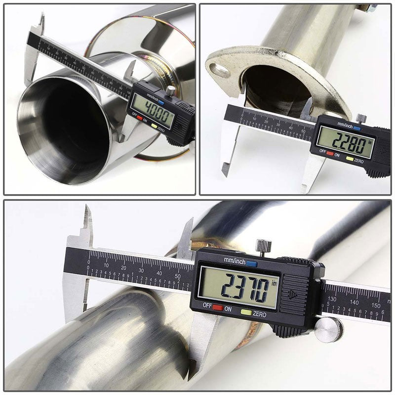 4" Roll Muffler Tip Exhaust Catback System For 99-03 Mitsubishi Galant 2.4L SOHC-Performance-BuildFastCar