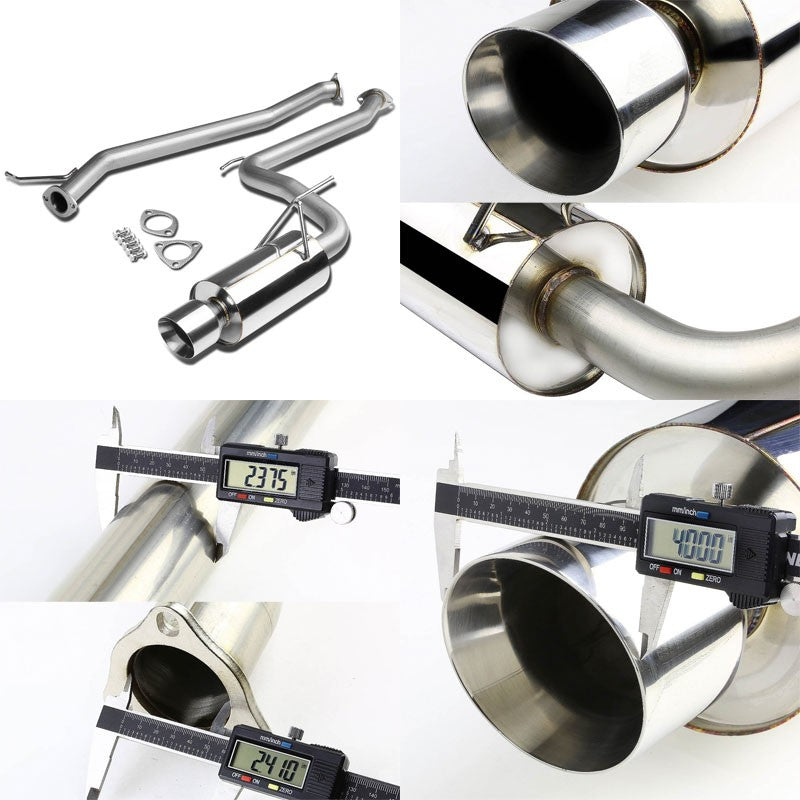 4" Slant Roll Muffler Tip Exhaust Catback System For 03-07 Accord CM7/CM8 2.4L-Performance-BuildFastCar