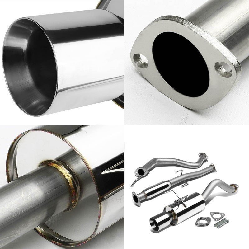 4.5" Roll Muffler Tip Exhaust Catback System For 92-95 Civic EG3/EH2 Hatchback-Performance-BuildFastCar