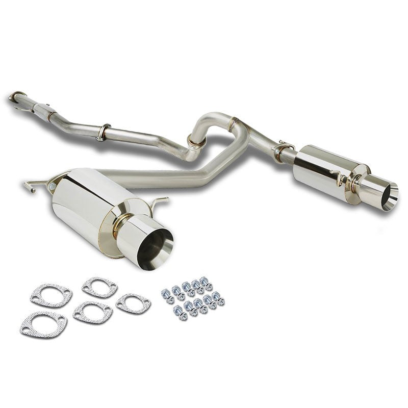 4" Dual Slant Roll Muffler Tip Exhaust Catback System For 03-08 Tiburon GK 2.0L-Performance-BuildFastCar