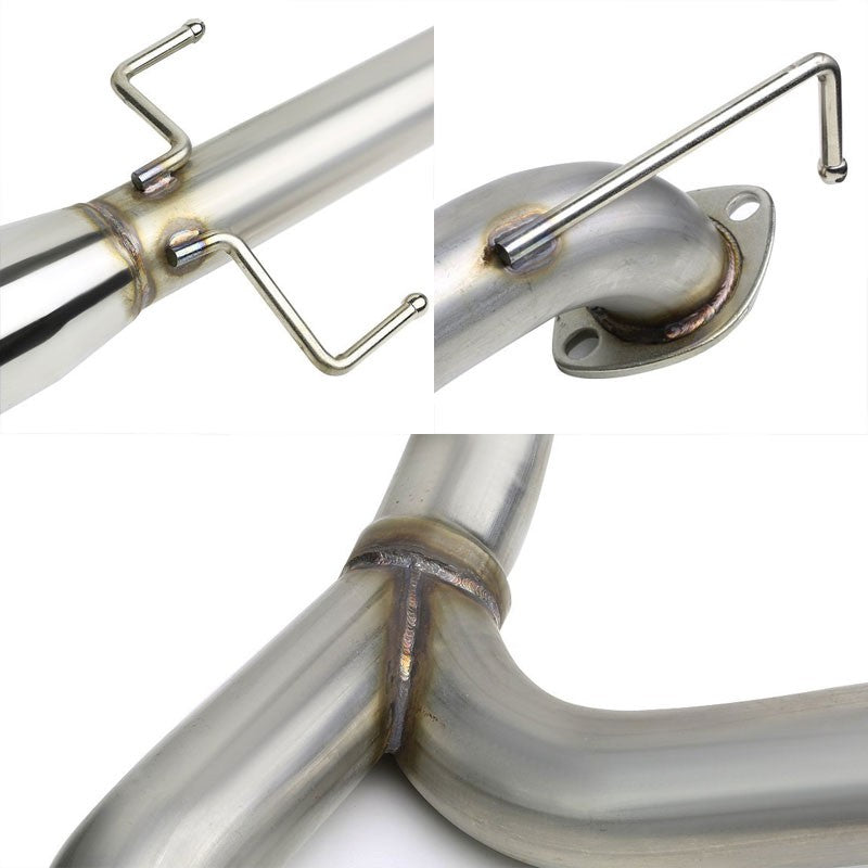 4" Dual Slant Roll Muffler Tip Exhaust Catback System For 03-08 Tiburon GK 2.0L-Performance-BuildFastCar