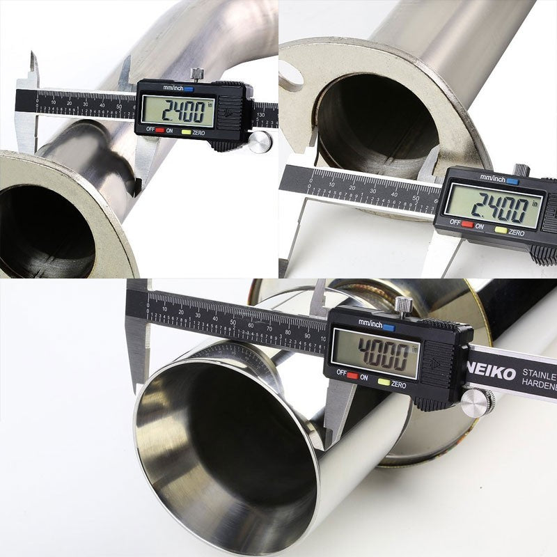 4" Dual Slant Roll Muffler Tip Exhaust Catback System For 03-08 Tiburon GK 2.0L-Performance-BuildFastCar