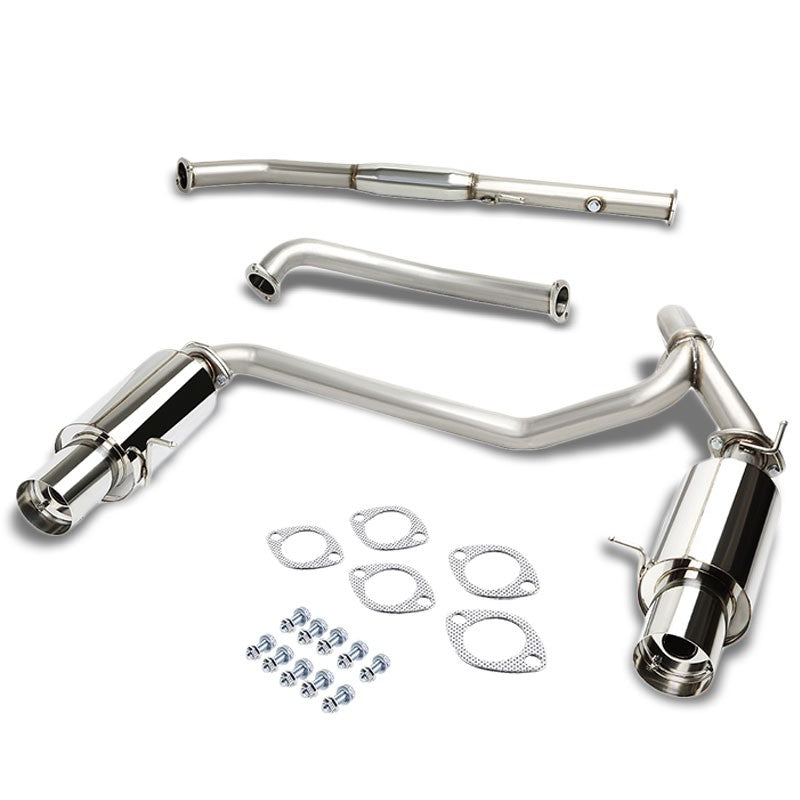 4" Dual Slant Muffler Tip Exhaust Catback System For 03-08 Tiburon GK Base/GS-Performance-BuildFastCar
