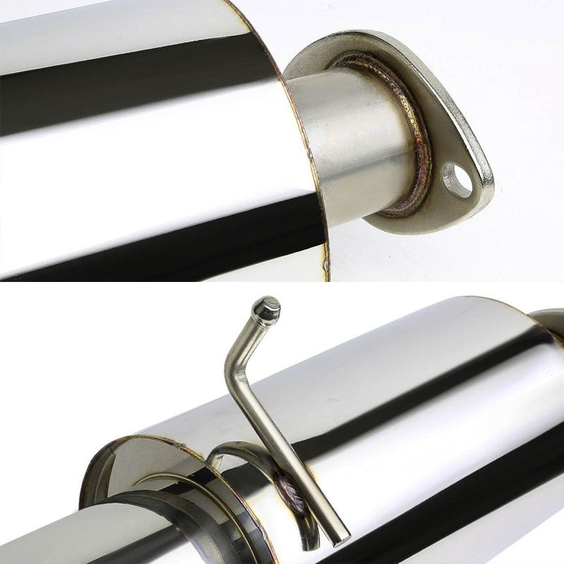 4" Dual Slant Muffler Tip Exhaust Catback System For 03-08 Tiburon GK Base/GS-Performance-BuildFastCar
