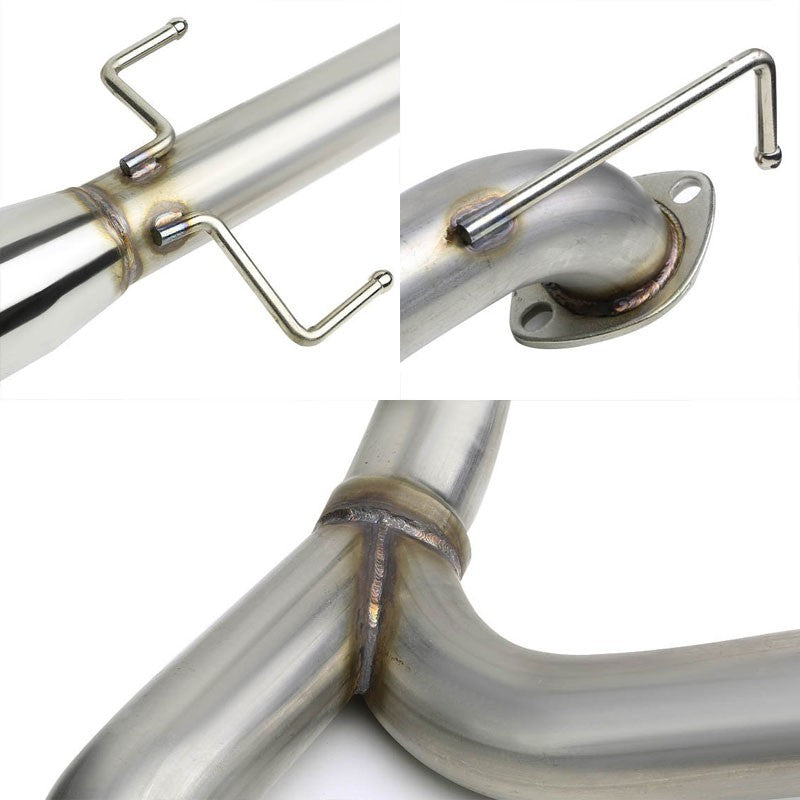 4" Dual Slant Muffler Tip Exhaust Catback System For 03-08 Tiburon GK Base/GS-Performance-BuildFastCar