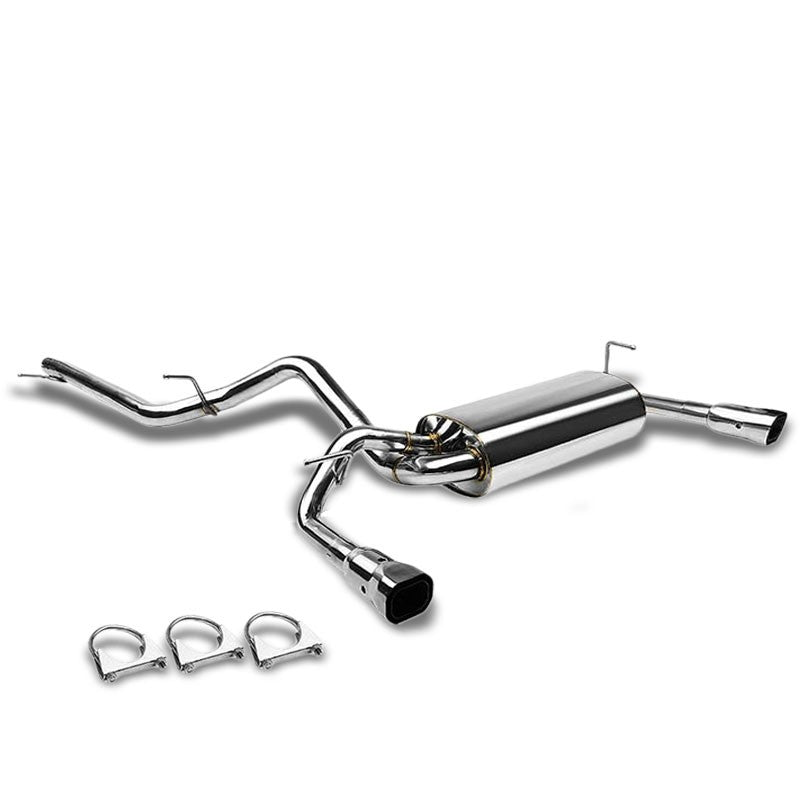 Dual Square Double Wall Muffler Tip Exhaust Catback System For 07-16 Wrangler JK-Performance-BuildFastCar