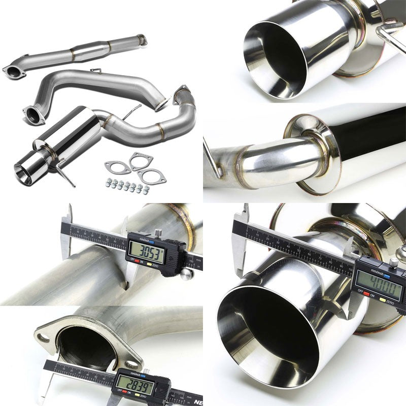 4" Roll Muffler Tip Exhaust Catback System For 00-05 Mitsubishi Eclipse 3.0L V6-Performance-BuildFastCar