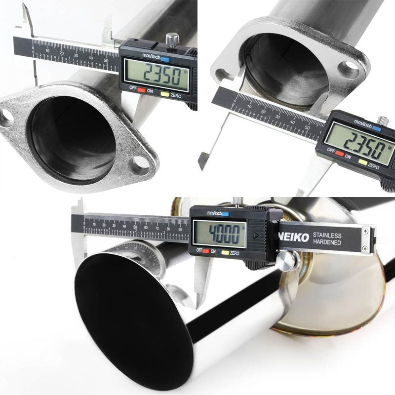 4" Slant Muffler Tip Exhaust Catback System For 06-09 Mitsubishi Eclipse 4G GS-Performance-BuildFastCar