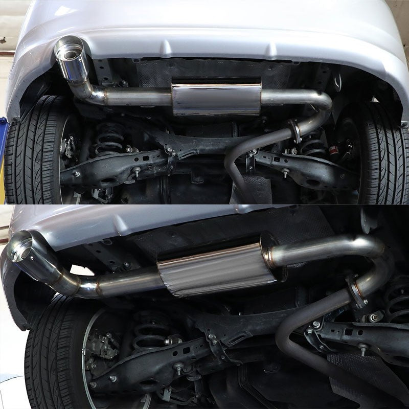 4" Slant Muffler Tip Exhaust Catback System For 11-16 Scion tC Base 2.5L DOHC-Performance-BuildFastCar