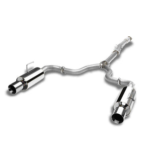 4" Dual Round Roll Muffler Tip Exhaust Catback System For 07-12 Altima L32A DOHC-Performance-BuildFastCar