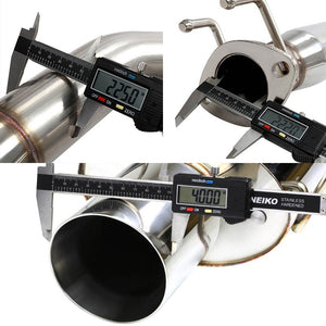 4" Oval Roll Muffler Tip Exhaust Catback System For 02-06 RSX Type-S 2.0L DOHC-Performance-BuildFastCar