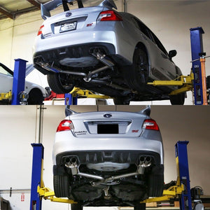 3" Quad Slant Muffler Tip Exhaust Catback System For 15-17 Subaru WRX 2.0L H4-Performance-BuildFastCar
