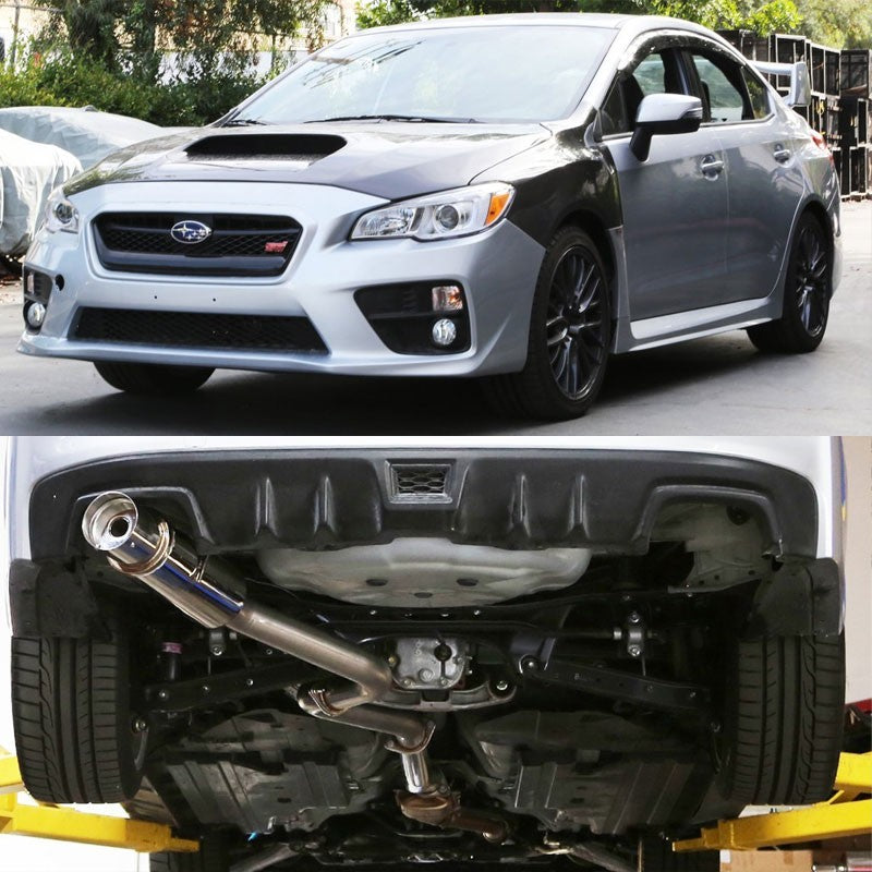 4.5" Muffler Tip Exhaust Catback System For 15-17 Subaru WRX 2.0L/2.5L H4 DOHC-Performance-BuildFastCar