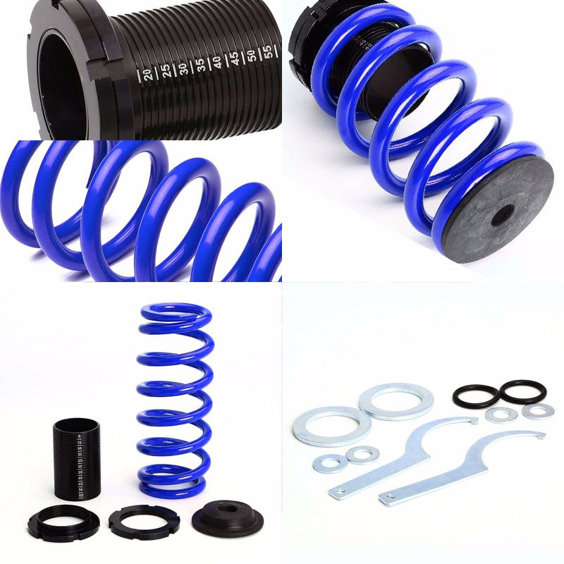 Front/Rear Scaled Black Coilover Blue Lowering Spring For 91-99 3000GT/Stealth V6-Suspension-BuildFastCar