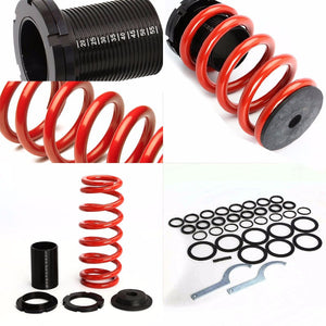 Front/Rear Scaled Black Coilover Red Lowering Spring For 93-97 Ford Probe/MX6-Suspension-BuildFastCar