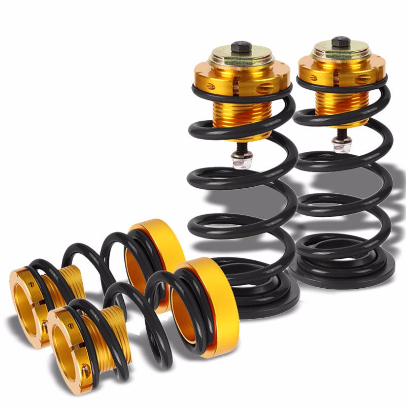 Front/Rear 1"-4" Adjust Black Suspension Lowering Spring+Perch For 06-11 Civic-Suspension-BuildFastCar