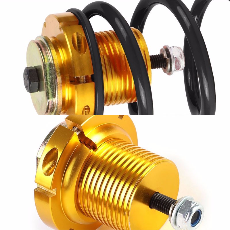 Front/Rear 1"-4" Adjust Black Suspension Lowering Spring+Perch For 06-11 Civic-Suspension-BuildFastCar