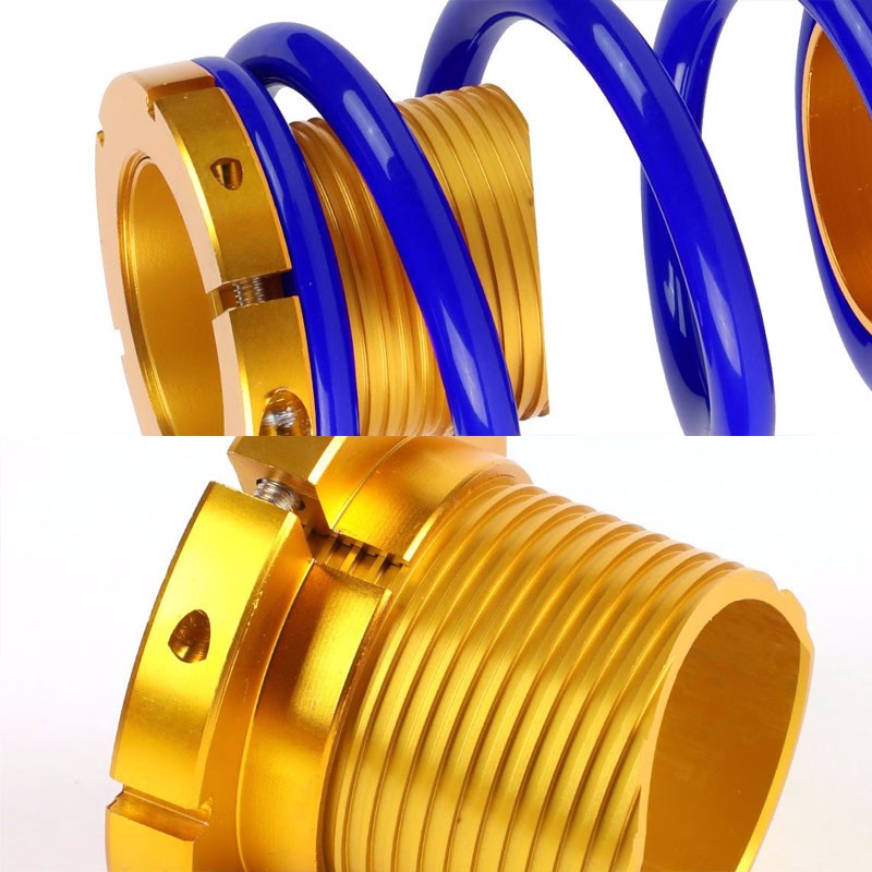 Front/Rear 1"-4" Adjust Blue Suspension Lowering Spring+Perch For 06-11 Civic-Suspension-BuildFastCar