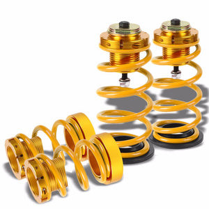 Front/Rear 1"-4" Adjust Gold Suspension Lowering Spring+Perch For 06-11 Civic-Suspension-BuildFastCar
