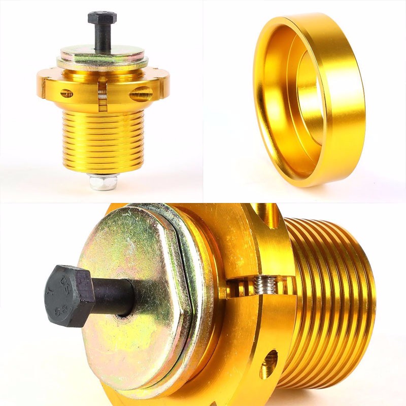 Front/Rear 1"-4" Adjust Gold Suspension Lowering Spring+Perch For 06-11 Civic-Suspension-BuildFastCar