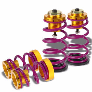 Front/Rear 1"-4" Adjust Purple Suspension Lowering Spring+Perch For 06-11 Civic-Suspension-BuildFastCar