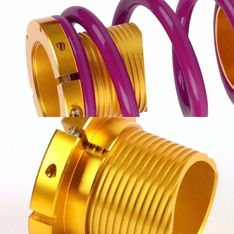 Front/Rear 1"-4" Adjust Purple Suspension Lowering Spring+Perch For 06-11 Civic-Suspension-BuildFastCar