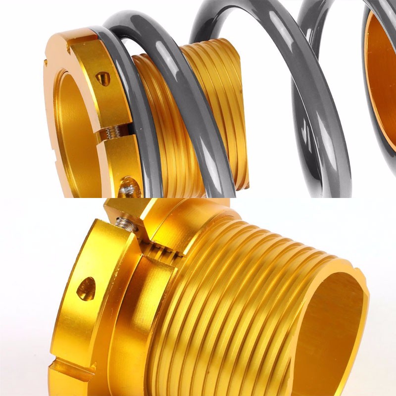 Front/Rear 1"-4" Adjust Silver Suspension Lowering Spring+Perch For 06-11 Civic-Suspension-BuildFastCar