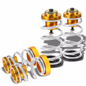 Front/Rear 1"-4" Adjust White Suspension Lowering Spring+Perch For 06-11 Civic-Suspension-BuildFastCar