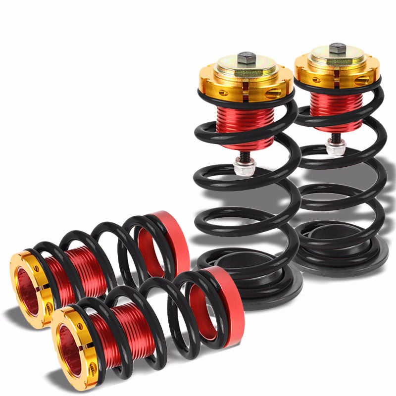 Front/Rear 1"-4" Adjust Black Suspension Lowering Spring+Perch For 12-15 Civic-Suspension-BuildFastCar