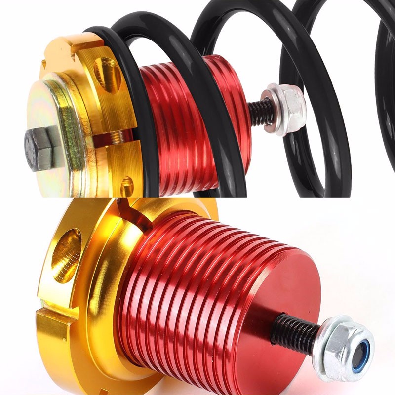 Front/Rear 1"-4" Adjust Black Suspension Lowering Spring+Perch For 12-15 Civic-Suspension-BuildFastCar
