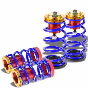 Front/Rear 1"-4" Adjust Blue Suspension Lowering Spring+Perch For 12-15 Civic-Suspension-BuildFastCar