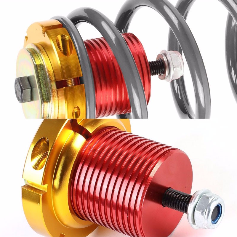 Front/Rear 1"-4" Adjust Silver Suspension Lowering Spring+Perch For 12-15 Civic-Suspension-BuildFastCar